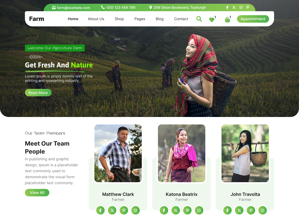 Free Agriculture farm WordPress Theme