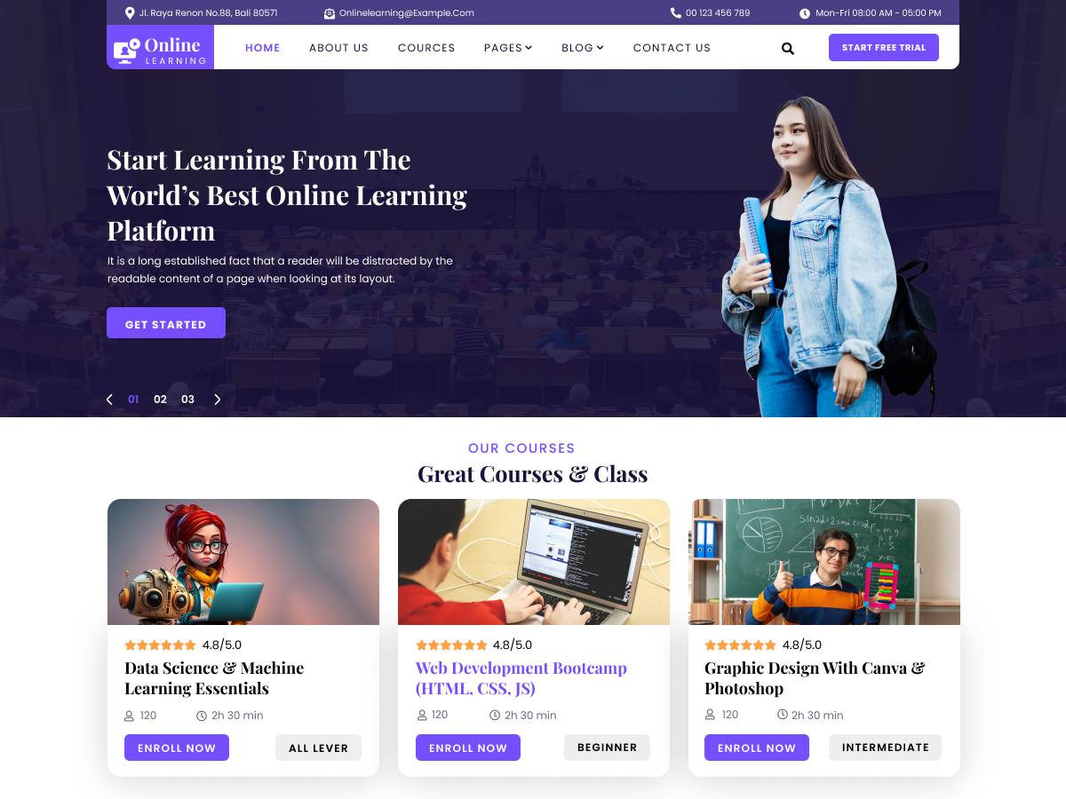 Free E-Learning WordPress Theme