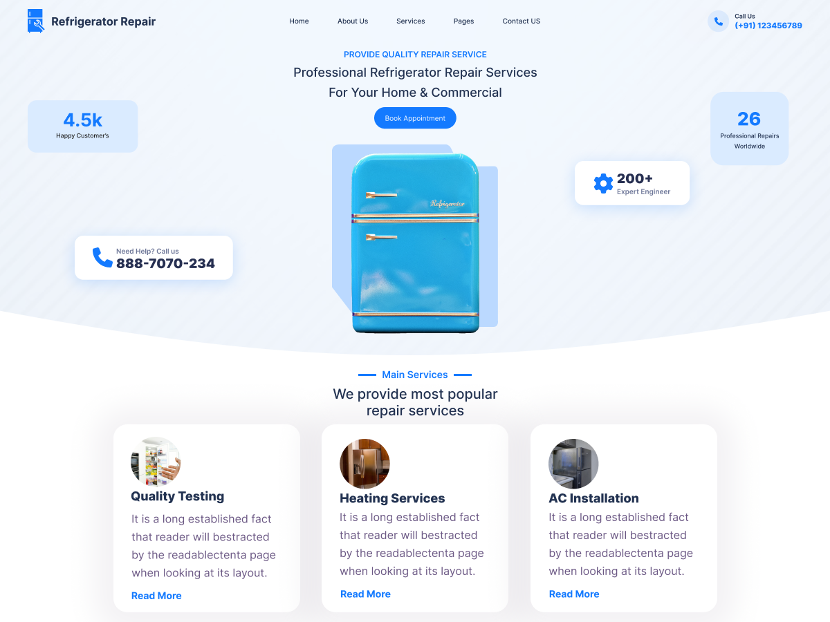 Free Refrigerator WordPress Theme