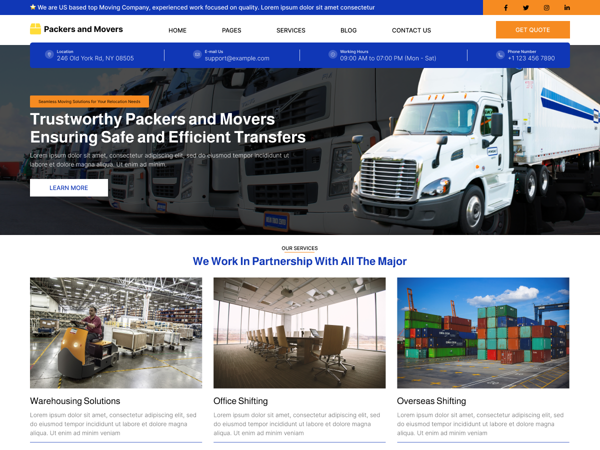 Free Trucking WordPress Theme