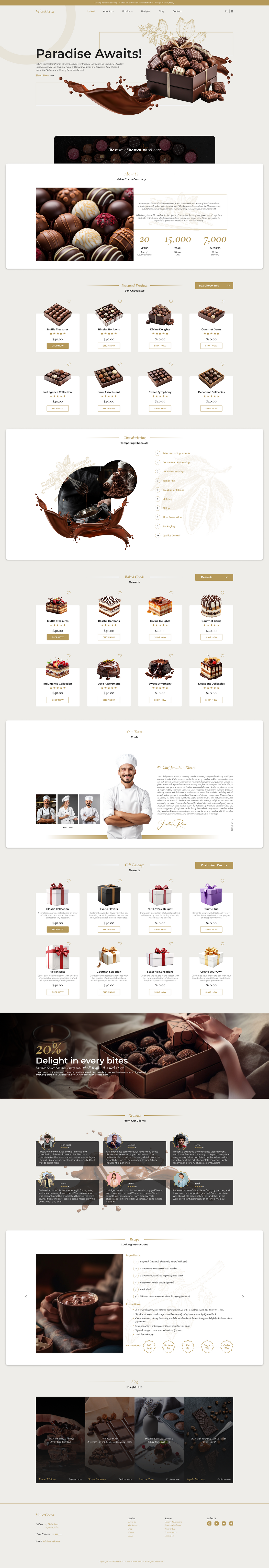 Chocolate Cake WordPress Theme For An Elegant Bakery Site – Omegathemes