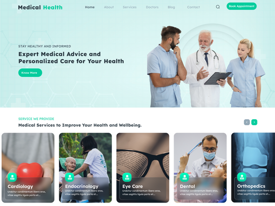 Free Medical WordPress Theme – Professional & Responsive – Omegathemes