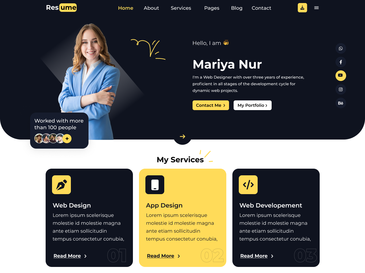 Free Resume WordPress Theme