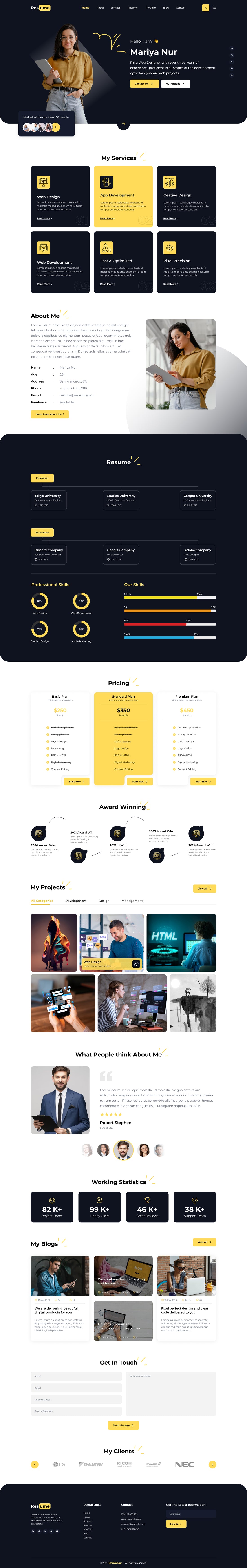Resume WordPress Theme for Personal CV & Portfolio and Website ...