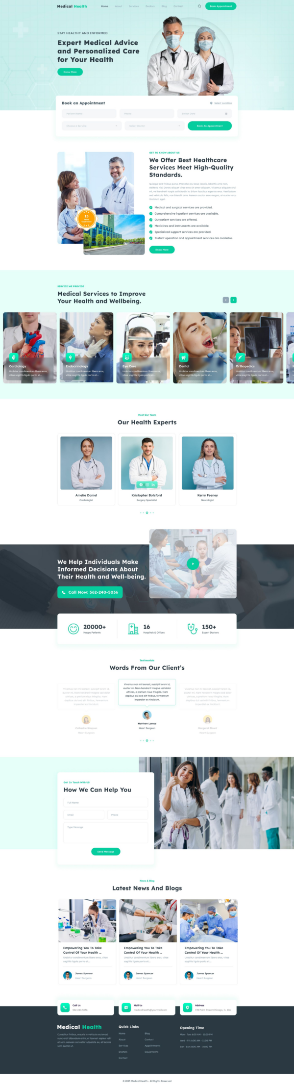 Medical Care WordPress Theme