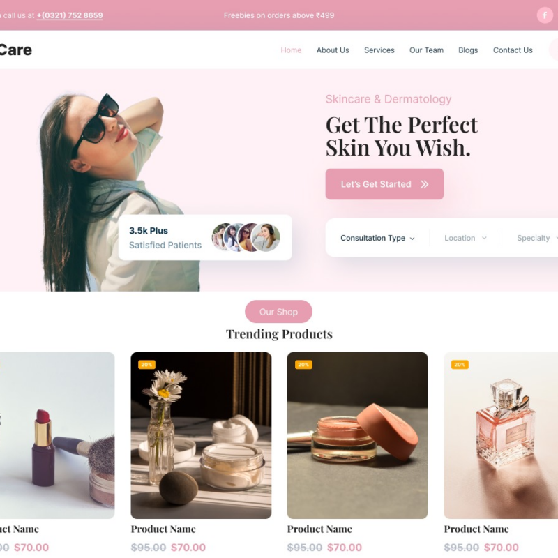 Free Skin Care WordPress Theme For Your Beauty Business